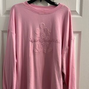 Disney Pink Mickey Mouse Embossed Sweatshirt